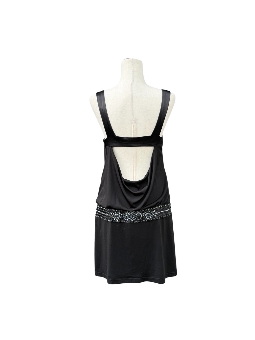 Studio W by SUE WONG Black Embellished Sleeveless open back drop waist Dress 4 - Picture 3 of 16